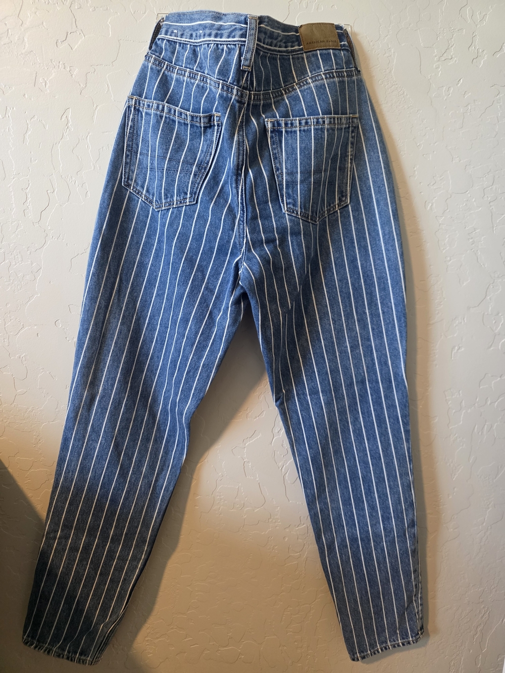 American Eagle Blue Denim Jeans with White Pinstripes - Picture 2 of 3